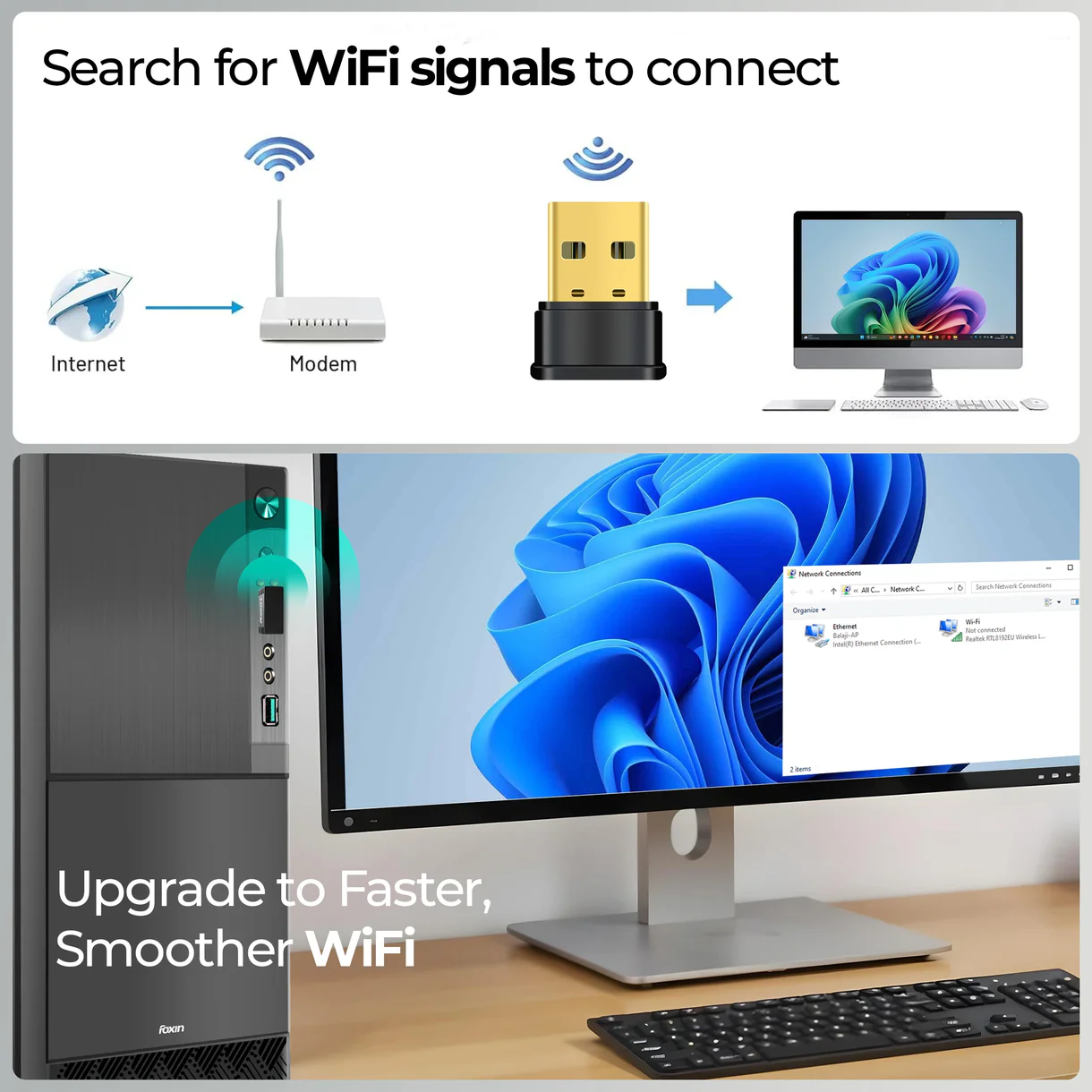 FOXIN NANO 150 MBPS WIFI ADAPTOR - Image 3