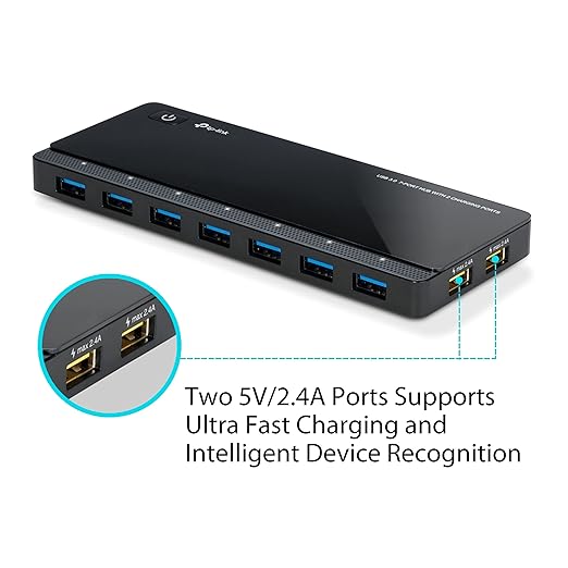 TP-Link UH720 USB 3.0 7-Port Hub with 2 Charging Ports - USB HUB by Tp-Link