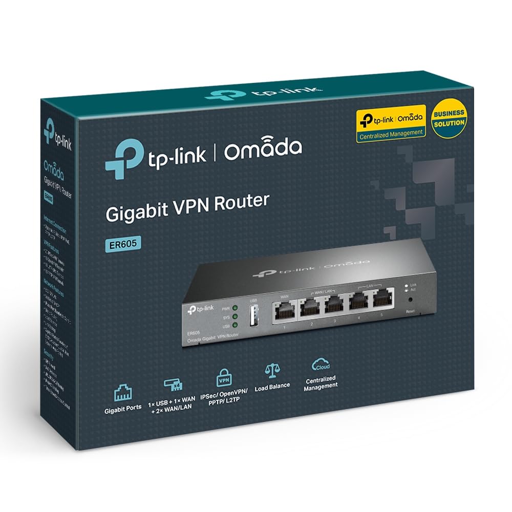 TP-Link ER605 (TL-R605) | Multi-WAN Wired Single_Band 1000 Mbps VPN Router - Router by Tp-Link