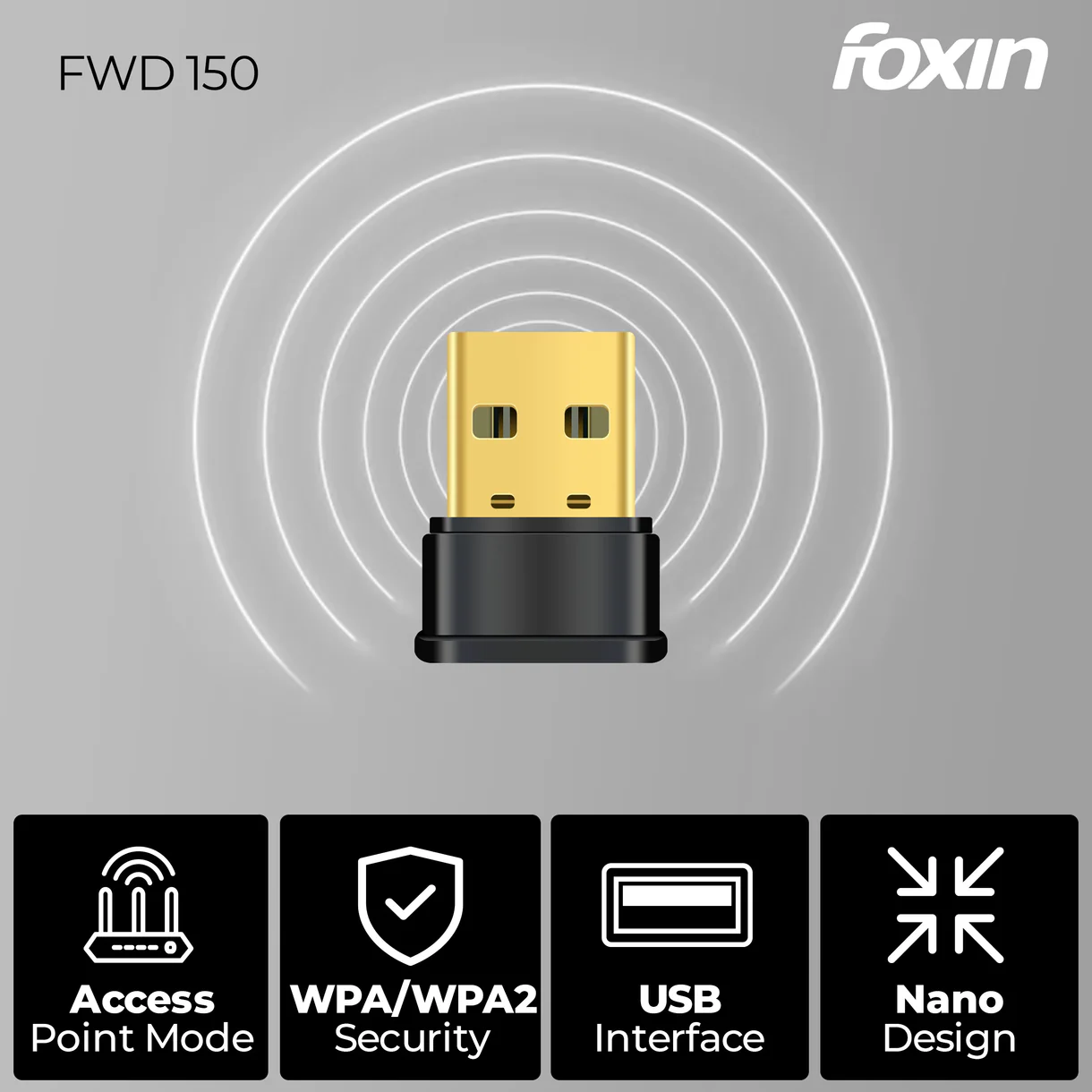 FOXIN NANO 150 MBPS WIFI ADAPTOR - USB ADAPTER WIFI by Foxin