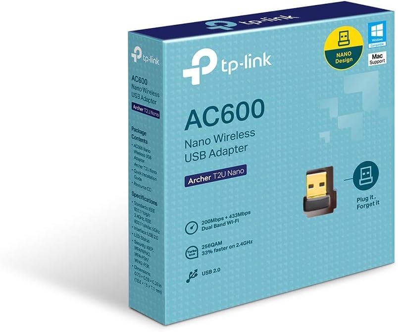 TP-Link Nano AC600 USB Wi-Fi Adapter(Archer T2U Nano)- 2.4G/5G - USB ADAPTER WIFI by Tp-Link