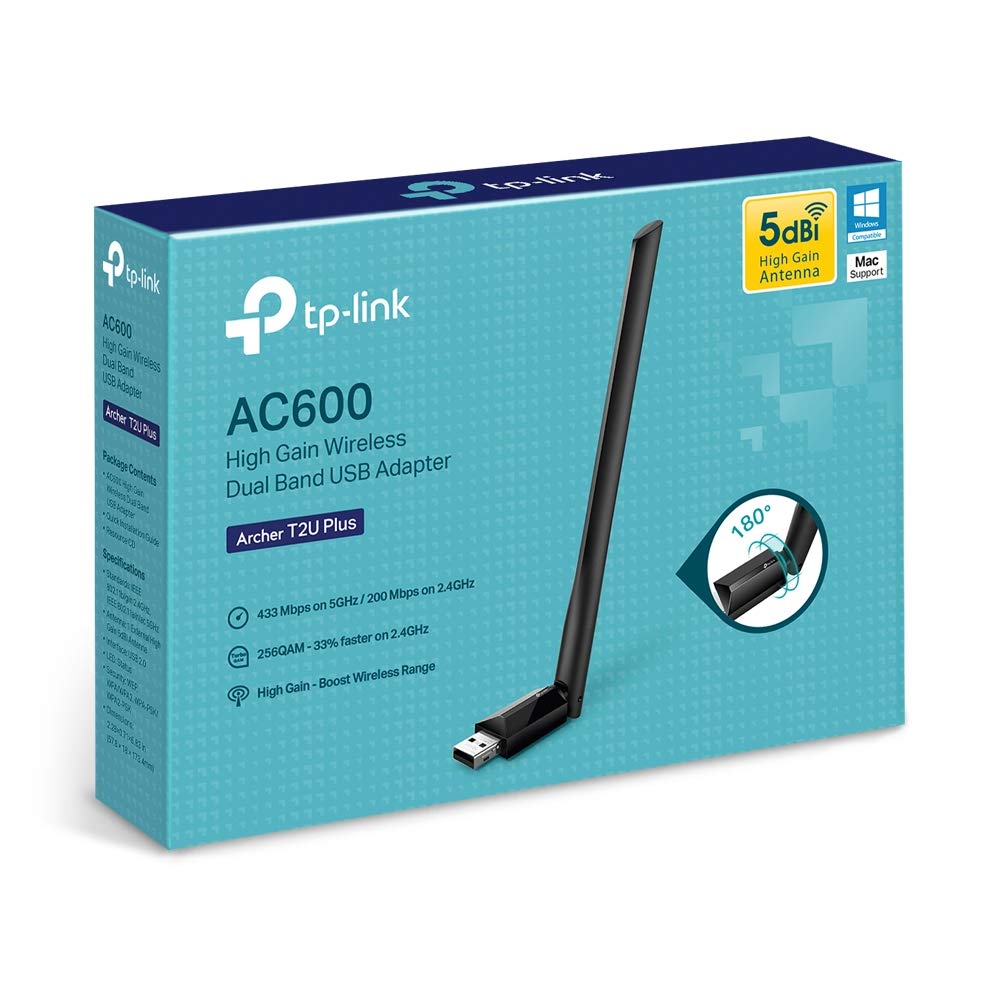 TP-Link 600 Mbps Wifi T2U PLUS USB Adapter 5Ghz - USB ADAPTER WIFI by Tp-Link