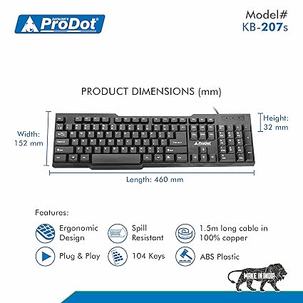 Prodot Keyboard USB KB207 - Image 3
